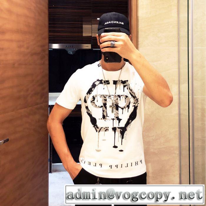 《2019年》今、注目のストリート 2色可選フィリッププレイン知的な夏のスタイル PHILIPP PLEIN  Tシャツ/半袖