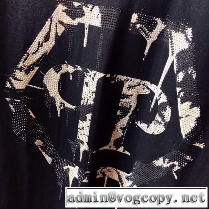 《2019年》今、注目のストリート 2色可選フィリッププレイン知的な夏のスタイル PHILIPP PLEIN  Tシャツ/半袖