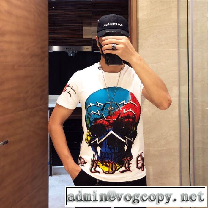 PHILIPP PLEIN Tシャツ/半袖2019春夏は人気定番  2色可選フィリッププレインベストはキレイめな印象に
