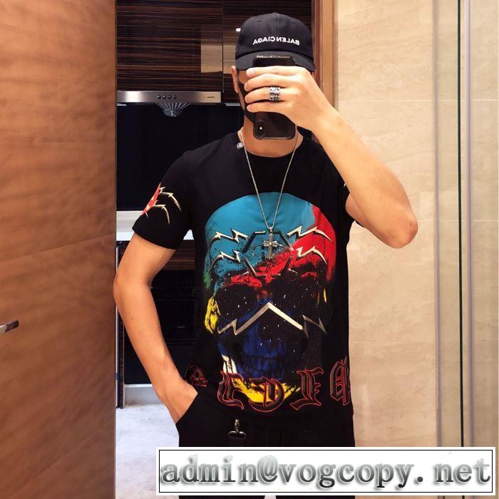 PHILIPP PLEIN Tシャツ/半袖2019春夏は人気定番  2色可選フィリッププレインベストはキレイめな印象に