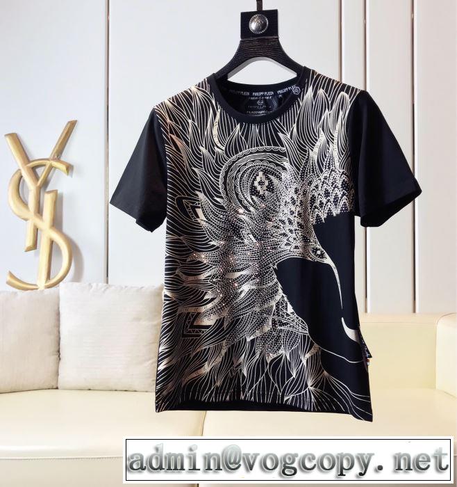 夏に良く似合うちょっと新品 Tシャツ/半袖  2色可選フィリッププレイン PHILIPP PLEIN 2019夏ファション新品