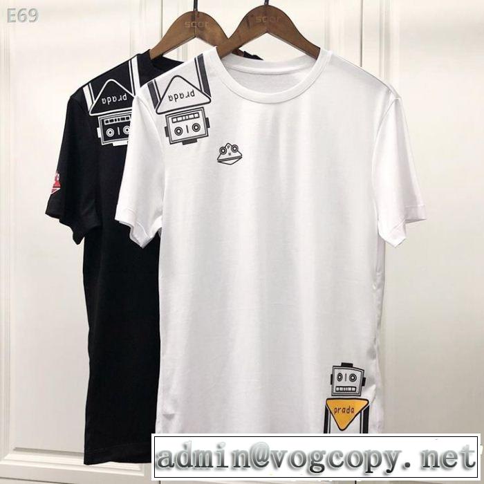 PRADA プラダ 半袖Tシャツ 2色可選 旬の気分を絶妙に 2019夏色っぽさ 今年もトレンド