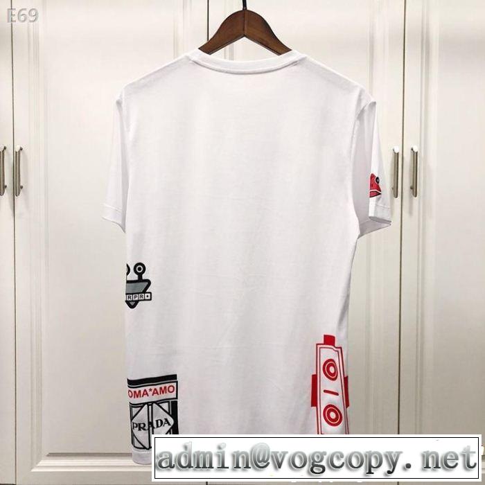 PRADA プラダ 半袖Tシャツ 2色可選 旬の気分を絶妙に 2019夏色っぽさ 今年もトレンド