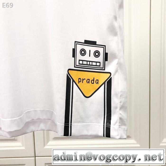 PRADA プラダ 半袖Tシャツ 2色可選 旬の気分を絶妙に 2019夏色っぽさ 今年もトレンド