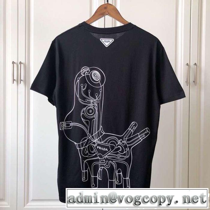 春夏のトレンドアイテム PRADA プラダ 半袖Tシャツ 2色可選 今季トレンドの限定アイテム
