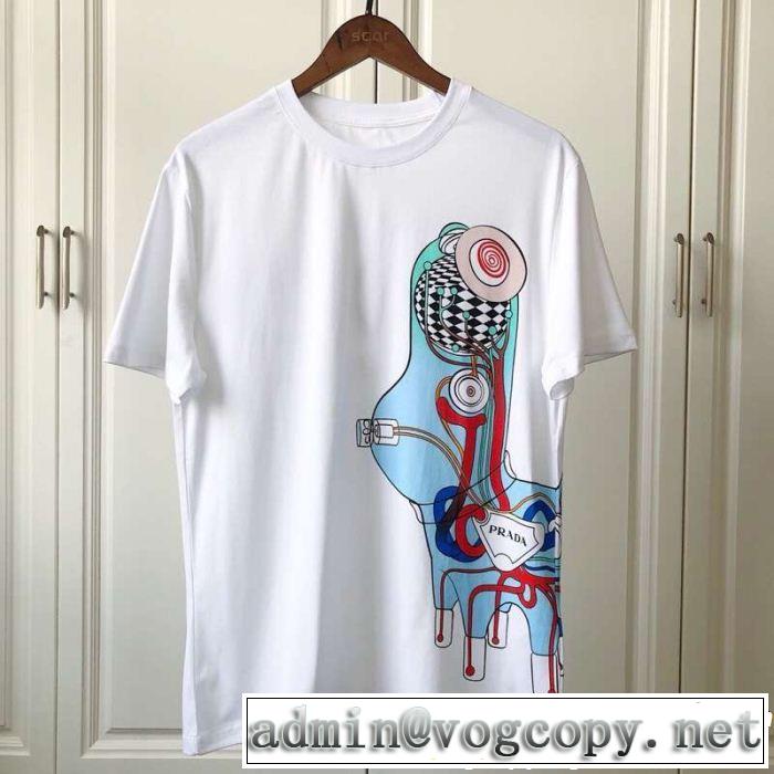春夏のトレンドアイテム PRADA プラダ 半袖Tシャツ 2色可選 今季トレンドの限定アイテム