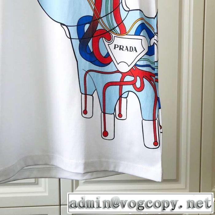 春夏のトレンドアイテム PRADA プラダ 半袖Tシャツ 2色可選 今季トレンドの限定アイテム