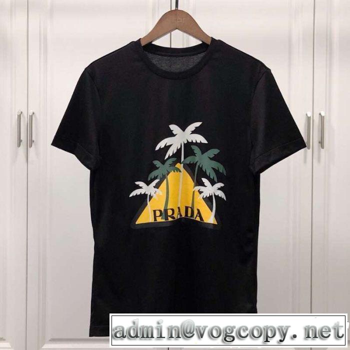 春夏の流行りトップス 2019春夏も引き続きトレンド PRADA プラダ 半袖Tシャツ 2色可選