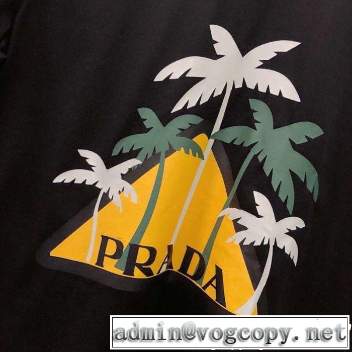 春夏の流行りトップス 2019春夏も引き続きトレンド PRADA プラダ 半袖Tシャツ 2色可選