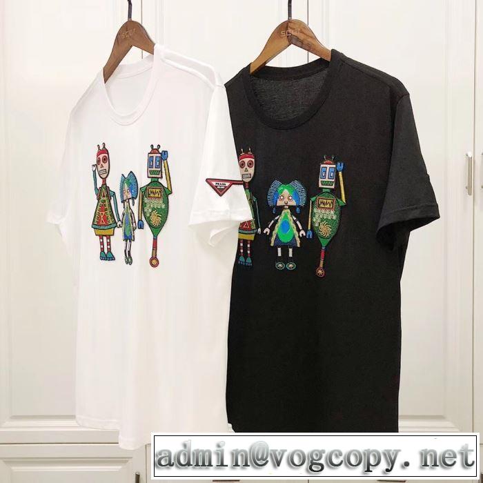 最終価格セール 2色可選プラダ ギフト最適期間限定 PRADA Tシャツ/半袖 2019夏ファション新品