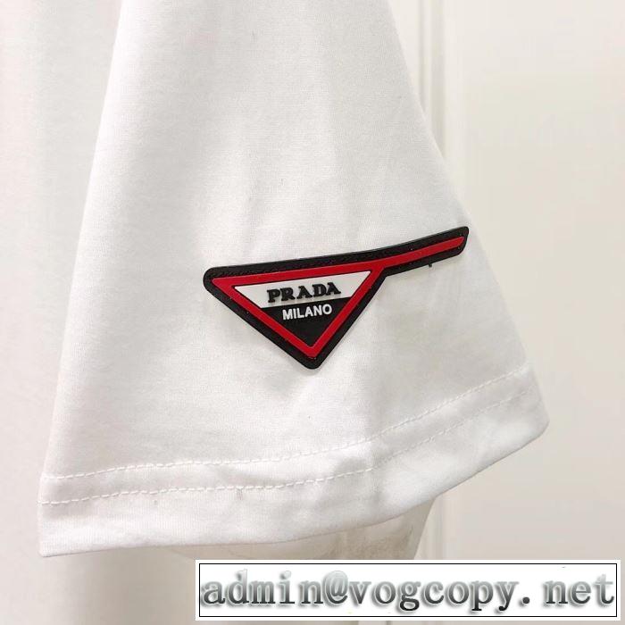 最終価格セール 2色可選プラダ ギフト最適期間限定 PRADA Tシャツ/半袖 2019夏ファション新品