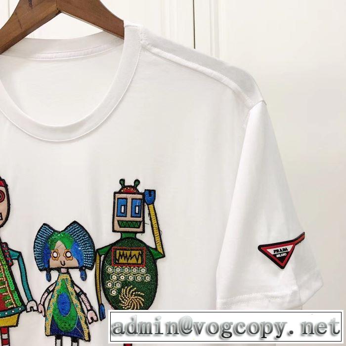 最終価格セール 2色可選プラダ ギフト最適期間限定 PRADA Tシャツ/半袖 2019夏ファション新品