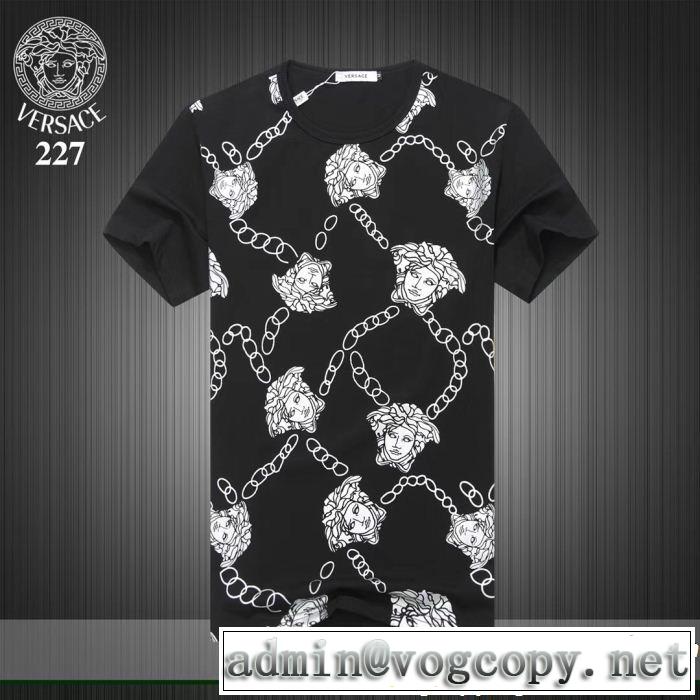 VERSACE ヴェルサーチ 半袖Tシャツ 3色可選 2019年の春夏に着たい 好印象な上品スタイル