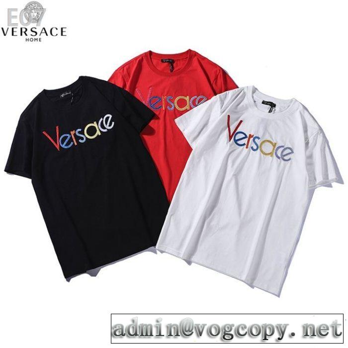 VERSACE ヴェルサーチ 半袖Tシャツ 3色可選 夏の王道　適度な上品さ 洗練されたスタイル