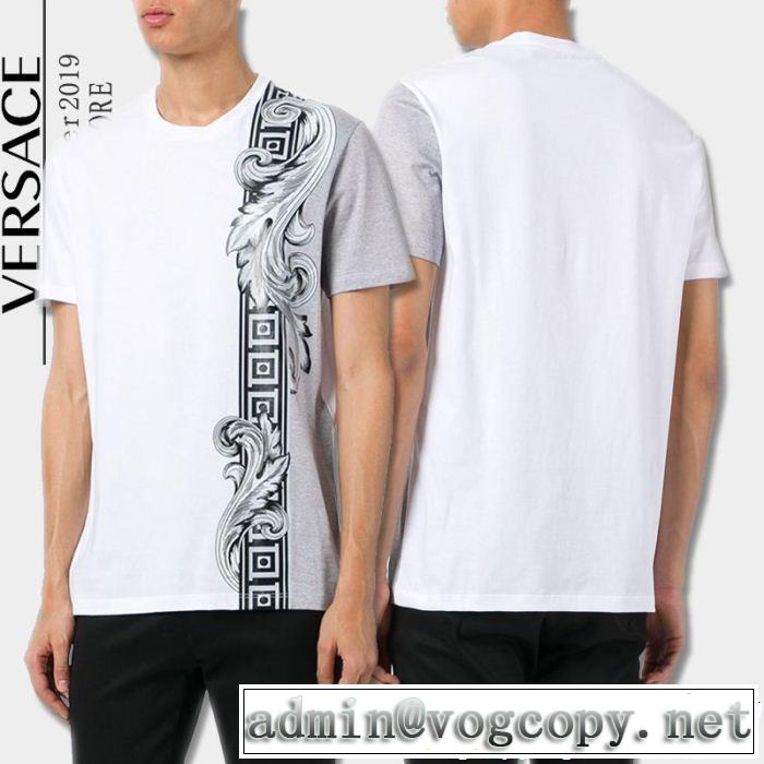 VERSACE ヴェルサーチ 半袖Tシャツ 大人っぽく仕上げ 今っぽいトレンド 優しげ人気アイテム