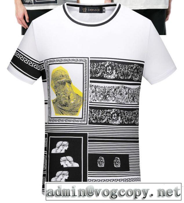 知的な雰囲気夏着物 上品な印象に格上げ VERSACE ヴェルサーチ 半袖Tシャツ 大胆なデザイン