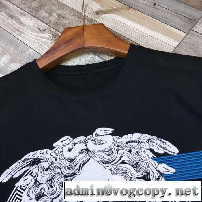 今っぽいトレンド VERSACE ヴェルサーチ 半袖Tシャツ 今旬のシルエットバランス