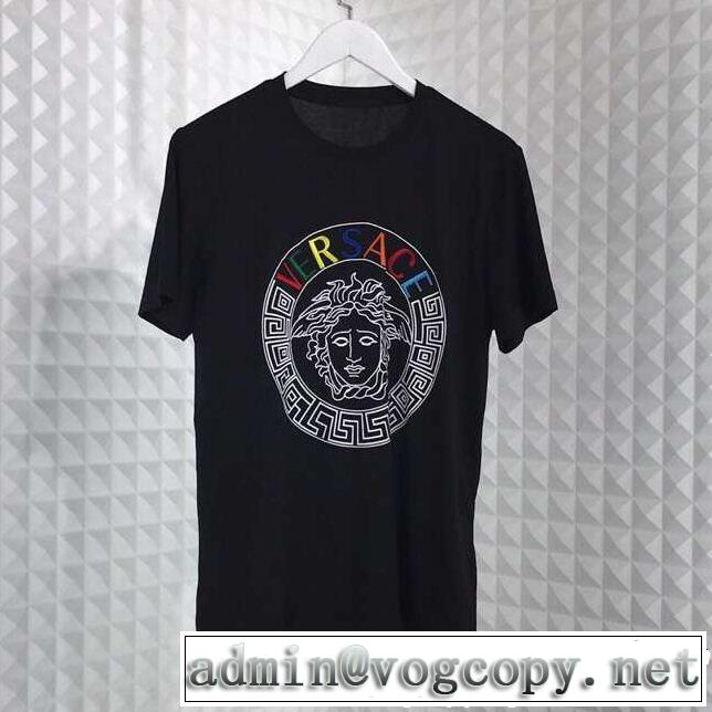 抜け感のある夏着物 大人のカジュアルスタイル VERSACE ヴェルサーチ 半袖Tシャツ 2色可選