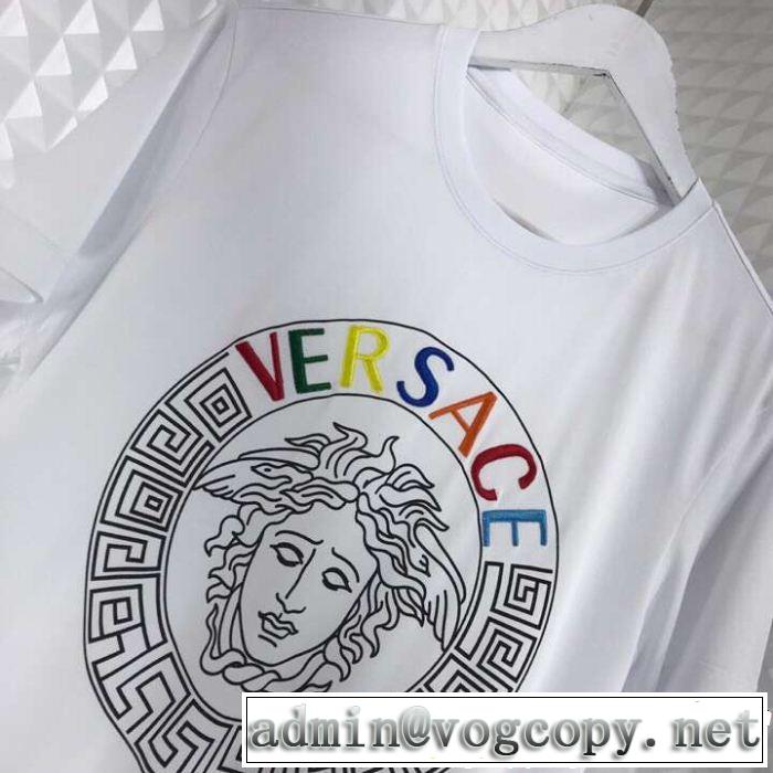 抜け感のある夏着物 大人のカジュアルスタイル VERSACE ヴェルサーチ 半袖Tシャツ 2色可選