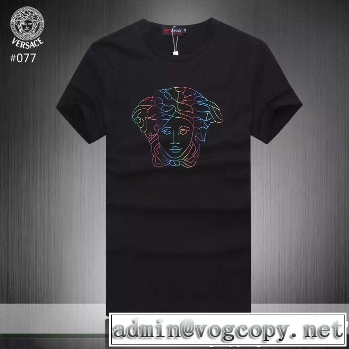  上品な印象に格上げ  Tシャツ/ティーシャツ 3色可選 ヴェルサーチVERSACE 2019春夏も引き続き人気セール 
