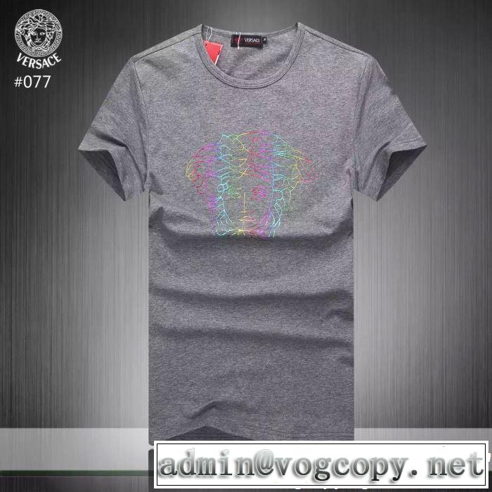 上品な印象に格上げ  Tシャツ/ティーシャツ 3色可選 ヴェルサーチVERSACE 2019春夏も引き続き人気セール
