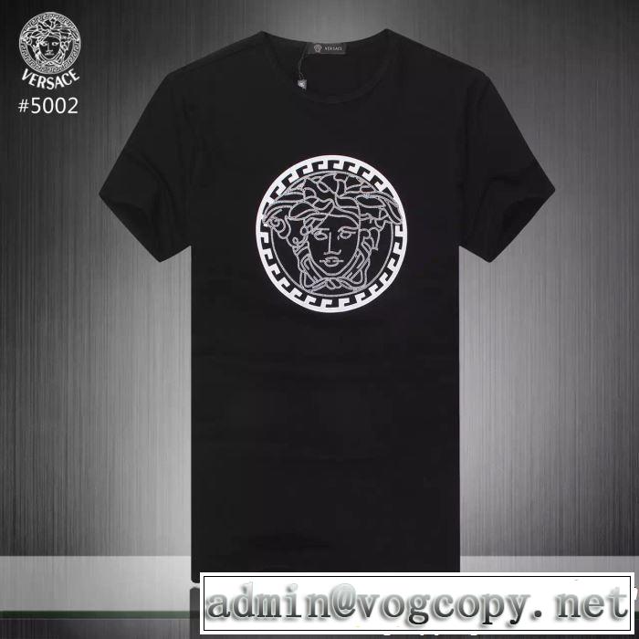 3色可選 季節をまたい新作アイテム  Tシャツ/ティーシャツ  2019夏ファション新品 ヴェルサーチVERSACE