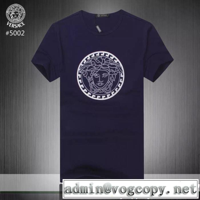 3色可選 季節をまたい新作アイテム  Tシャツ/ティーシャツ  2019夏ファション新品 ヴェルサーチVERSACE