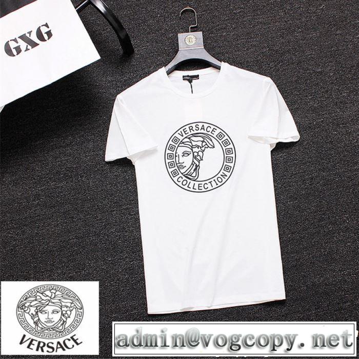  大人のカジュアルスタイル ヴェルサーチVERSACE Tシャツ/ティーシャツ 2019SSのトレンド商品 2色可選 