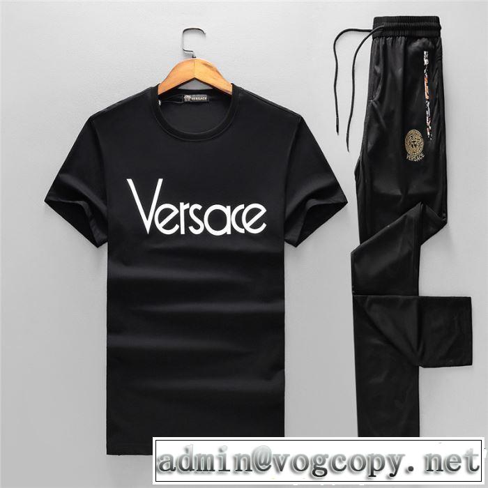  2色可選 大注目国内完売数量限定 ヴェルサーチ VERSACE 半袖 上下セット正規品保証19春夏