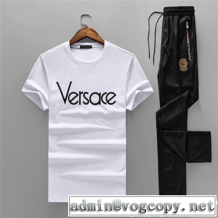 2色可選 大注目国内完売数量限定 ヴェルサーチ VERSACE 半袖 上下セット正規品保証19春夏
