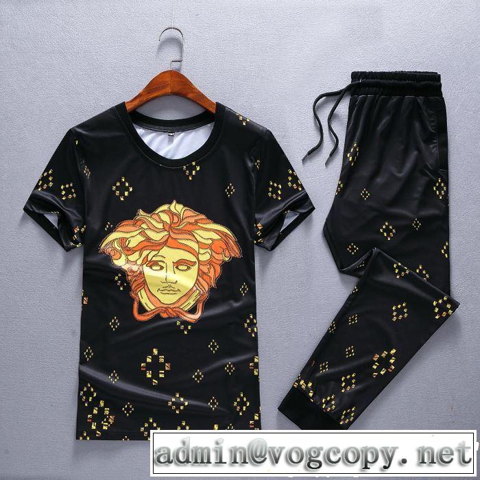 VERSACE 新商品☆完売必至ヴェルサーチ 2019限定 男性に人気半袖 上下セット 色可選