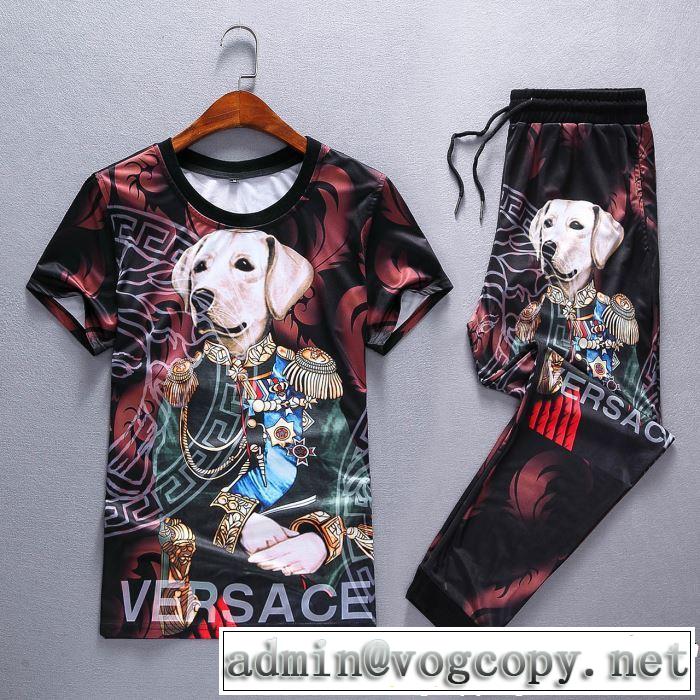  2019限定 男性に人気 VERSACE 上下セットヴェルサーチ少量入荷☆限定モデル 半袖