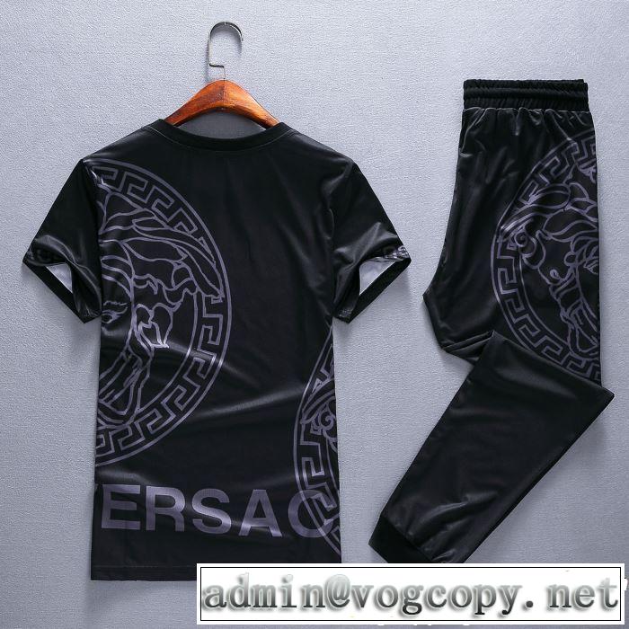最新☆大人気☆話題沸騰 半袖 上下セット2019限定 男性に人気 VERSACE ヴェルサーチ定番が欲しい方