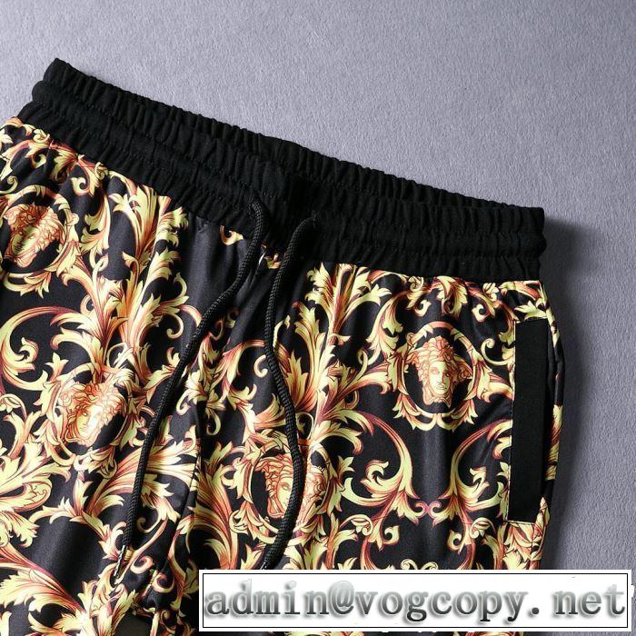 【2019春夏】最新コレクション 上下セット春色の最旬の人気アイテム VERSACE ヴェルサーチ 半袖