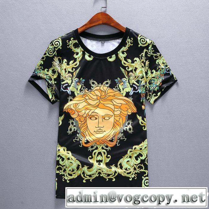 お洒落トレンド人気 半袖 上下セット 2019夏ファション新品 VERSACE 新作限定めっちゃ綺麗色ヴェルサーチ