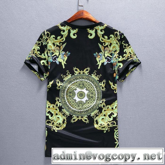 お洒落トレンド人気 半袖 上下セット 2019夏ファション新品 VERSACE 新作限定めっちゃ綺麗色ヴェルサーチ