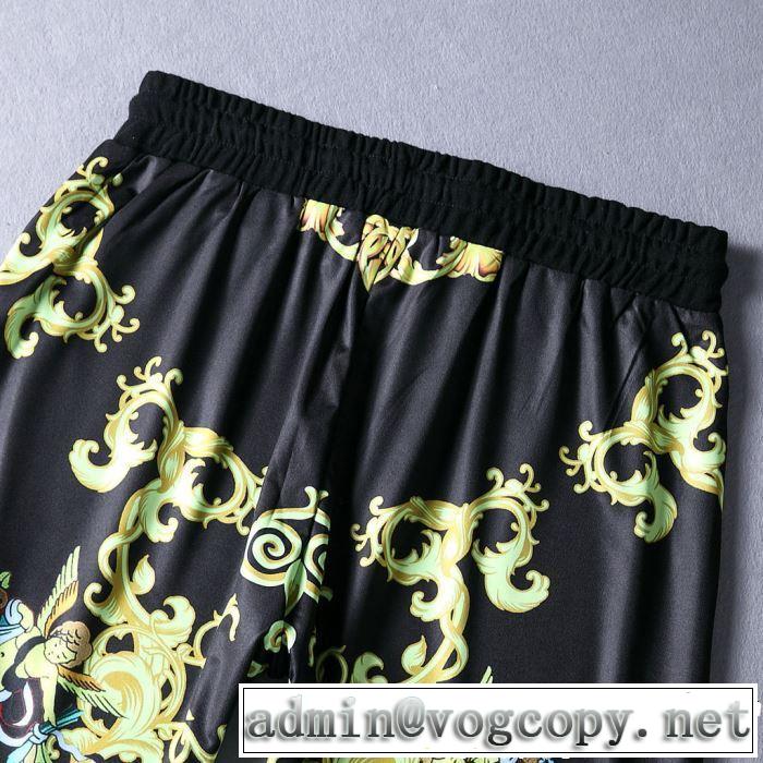 お洒落トレンド人気 半袖 上下セット 2019夏ファション新品 VERSACE 新作限定めっちゃ綺麗色ヴェルサーチ