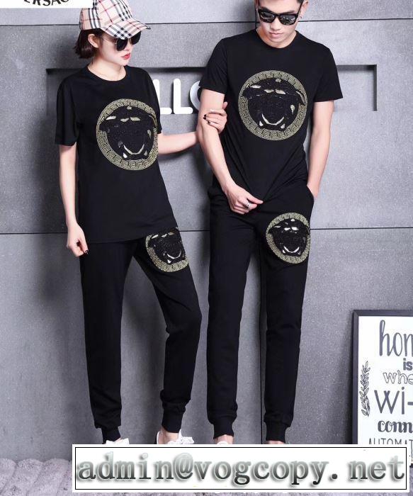 半袖 上下セット正規品保証19春夏 ヴェルサーチ 数量限定奇跡の入荷 VERSACE 男女兼用