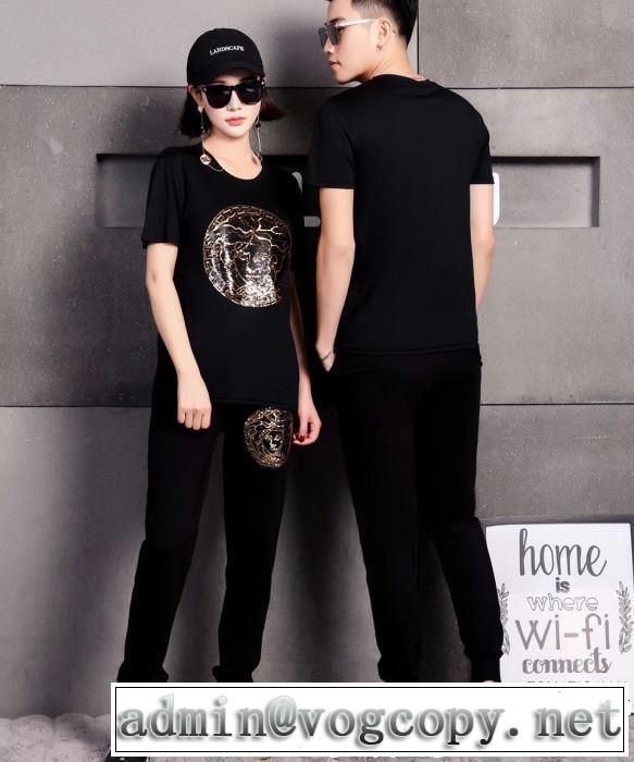 男女兼用 半袖ヴェルサーチ すごく稀少カラー上下セット VERSACE 2019夏ファション新品