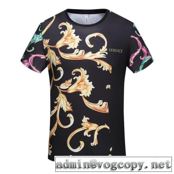 最新のトレンドブランド人気的 VERSACE ヴェルサーチ 半袖Tシャツ 2色可選 2019春夏は人気定番