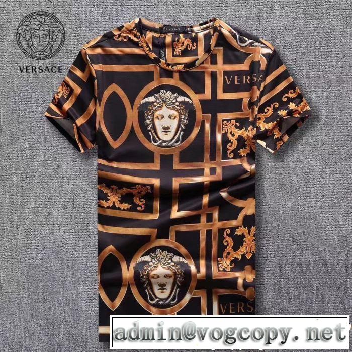 夏気分UP最新コレクション 2色可選 半袖Tシャツ VERSACE ヴェルサーチ 【2019年】夏のファッション