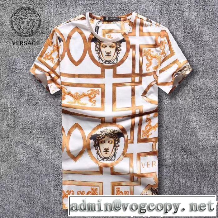 夏気分UP最新コレクション 2色可選 半袖Tシャツ VERSACE ヴェルサーチ 【2019年】夏のファッション
