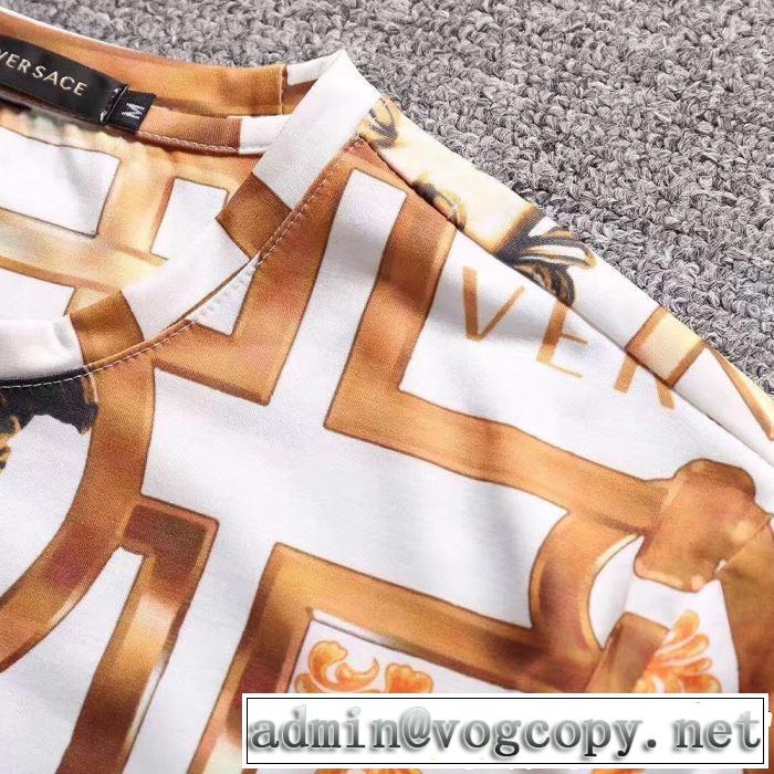 夏気分UP最新コレクション 2色可選 半袖Tシャツ VERSACE ヴェルサーチ 【2019年】夏のファッション