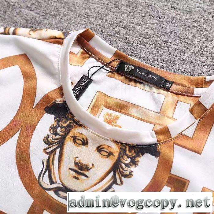 夏気分UP最新コレクション 2色可選 半袖Tシャツ VERSACE ヴェルサーチ 【2019年】夏のファッション