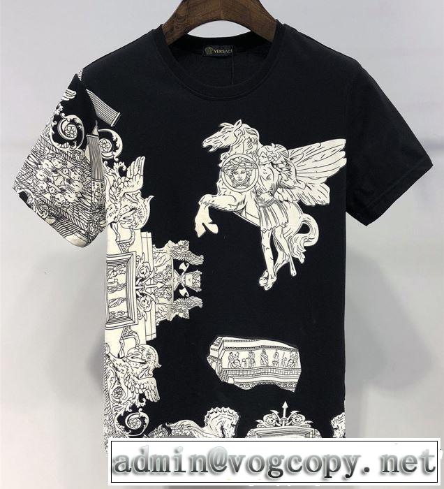 春夏の流行り2019新品 VERSACE ヴェルサーチ 半袖Tシャツ 2色可選 おしゃれデザインも大人気