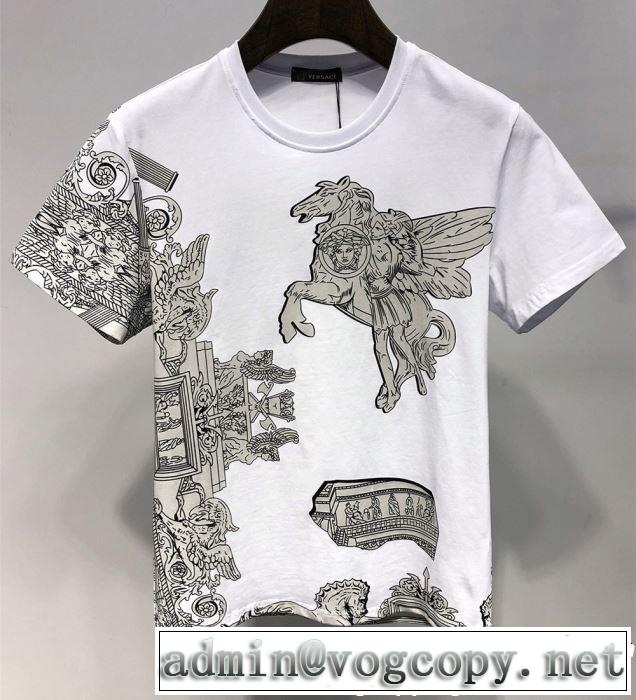 春夏の流行り2019新品 VERSACE ヴェルサーチ 半袖Tシャツ 2色可選 おしゃれデザインも大人気