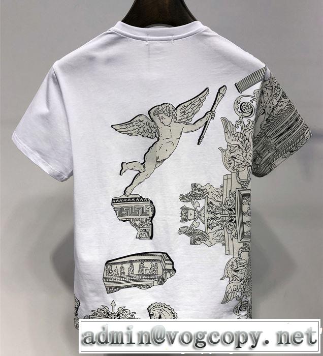 春夏の流行り2019新品 VERSACE ヴェルサーチ 半袖Tシャツ 2色可選 おしゃれデザインも大人気
