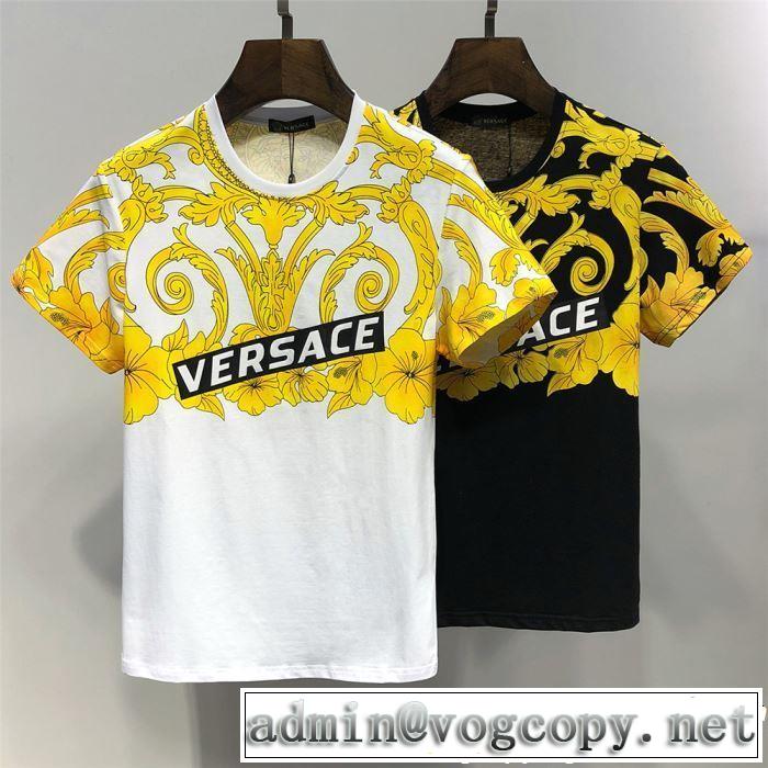VERSACE ヴェルサーチ 半袖Tシャツ 2色可選 定番のスタイル春夏限定 2019年の春夏に着たい 通勤の定番