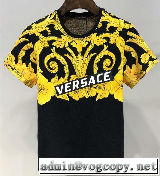 VERSACE ヴェルサーチ 半袖Tシャツ 2色可選 定番のスタイル春夏限定 2019年の春夏に着たい 通勤の定番