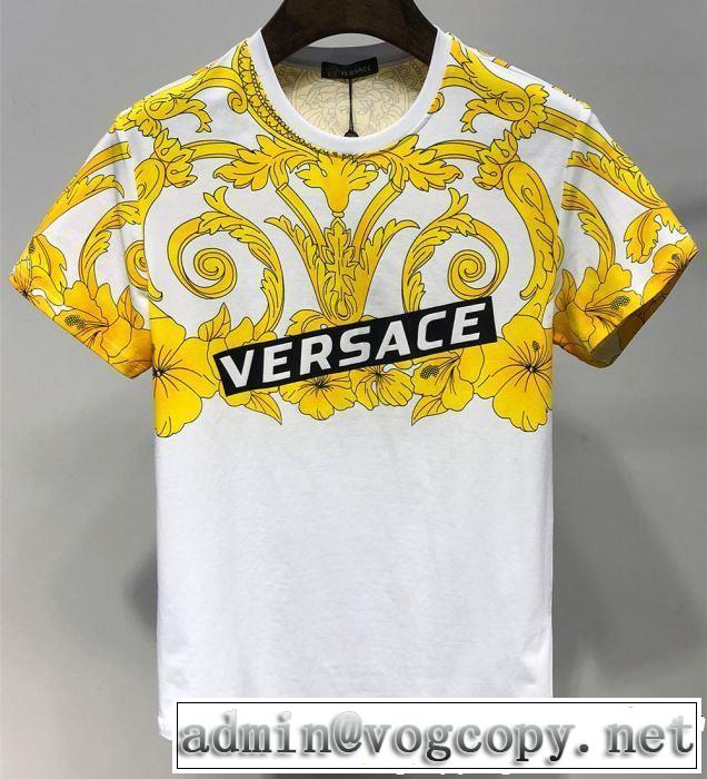 VERSACE ヴェルサーチ 半袖Tシャツ 2色可選 定番のスタイル春夏限定 2019年の春夏に着たい 通勤の定番